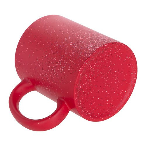 Kouzelný hrnek 330 ml červený, matný se třpytkami pro sublimaci