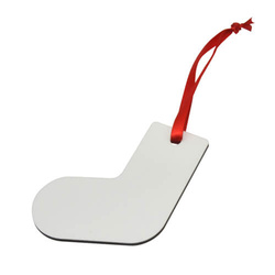 Vánoční stromeček přívěsek-dekorace ponožka MDF sublimační termotransferové