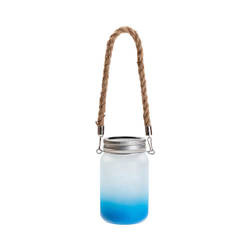 Lucerna 450 ml s rukojetí na provázku - modrý gradient