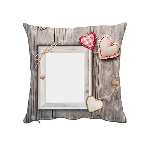 Saténový povlak na polštář 38 x 38 cm pro sublimaci - Love Wood