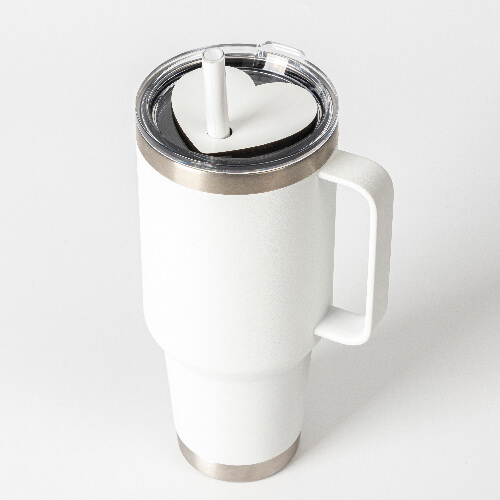 Vláknitá jmenovka pro hrnek 780 / 900 / 1050 / 1260 ml pro sublimaci - srdce