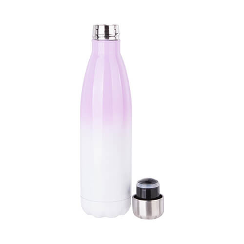 Bidon - nápojová láhev 500 ml pro sublimaci - bílá a fialová