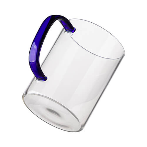 Sklenice 450 ml s tmavě modrým uchem (sublimace)