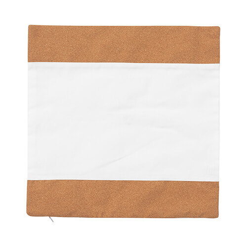 Lněný povlak na polštář se dvěma korkovými proužky pro sublimaci