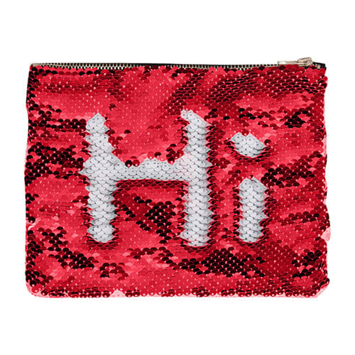 Kosmetická taška 20,5 x 16 cm s červenými a bílými flitry pro sublimaci