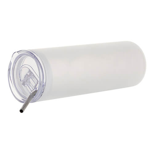 750 ml matný hrnek s plastovým víčkem a brčkem pro sublimaci