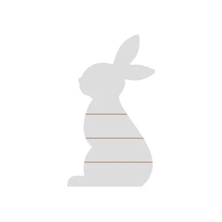 Fotorámeček ve tvaru králíka vyrobený z MDF, pruhovaný, 21 x 38 cm