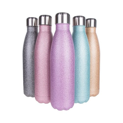 Bidon - nápojová láhev 500 ml pro sublimaci - třpytivá šedá