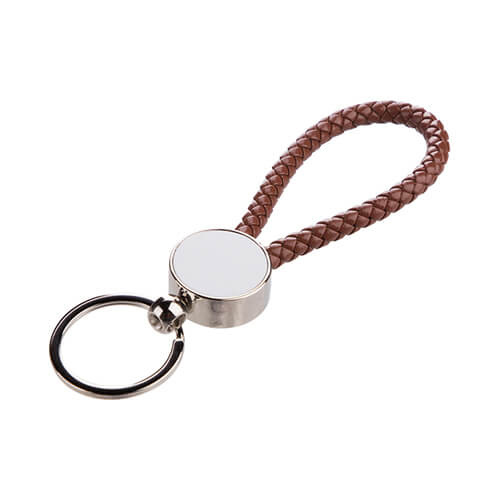 Pletený kroužek na klíče pro sublimaci - hnědý