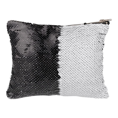 Kosmetická taška 20,5 x 16 cm s černými a bílými flitry pro sublimaci