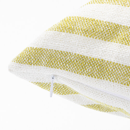 Plátěný povlak na polštář 40 x 40 cm pro sublimaci - krémový se světle zelenými pruhy