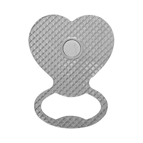 Kovový magnet - otvírák na lahve pro sublimaci - srdce