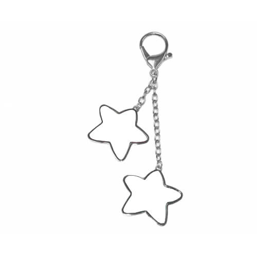 Kovový přívěsek na klíče se dvěma hvězdami pro sublimační přenos tisku