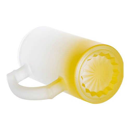Skleněný matný pohár 470 ml na sublimaci - žlutý gradient