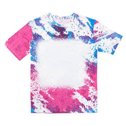 Tričko Cotton-Like Bělený Leopard Blue Pink pro sublimaci