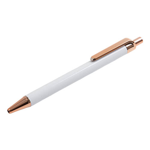 Sublimační kuličkové pero - bílé tělo a zlaté doplňky + smršťovací fólie