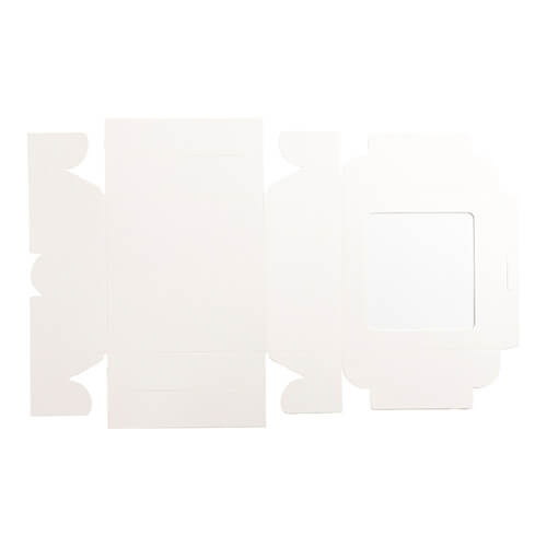 Dárková krabička s okénkem na 4 ozdoby pro sublimaci - 16 x 16 x 7,7 cm