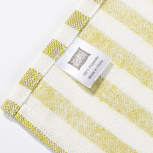 Lněná podložka na stůl 45 x 40 cm krémová se světle zelenými pruhy pro sublimaci