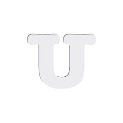 Dekorativní písmeno z MDF pro sublimaci 10 cm U