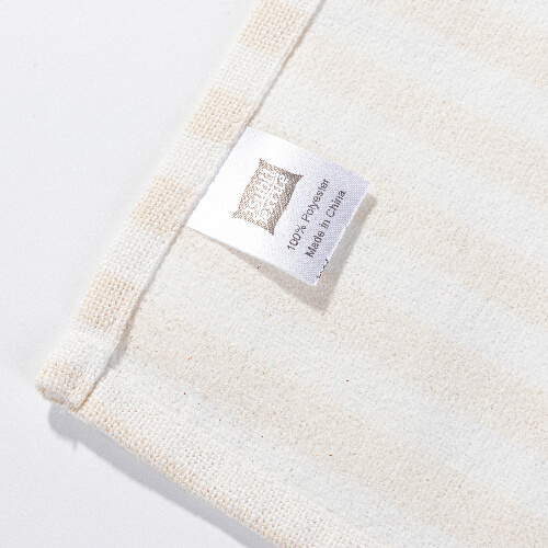 Lněná podložka na stůl 45 x 40 cm krémová se žlutými pruhy pro sublimaci