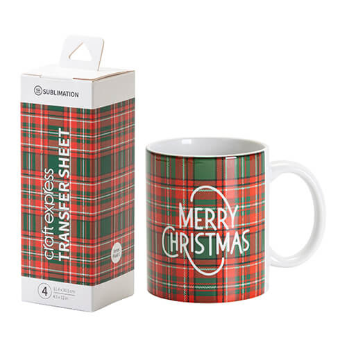 Xmas Plaid 1 přenosový arch 30,5 x 11,4 cm - 4 ks.