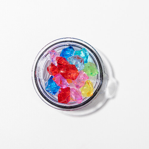 Hrnek na kávu 300 ml pro sublimaci - bílý, víčko s umělým barevným ledem