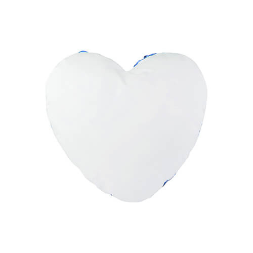 Povlak na polštář ve tvaru srdce 39 x 44 cm s dvoubarevnými flitry pro sublimaci - modrý