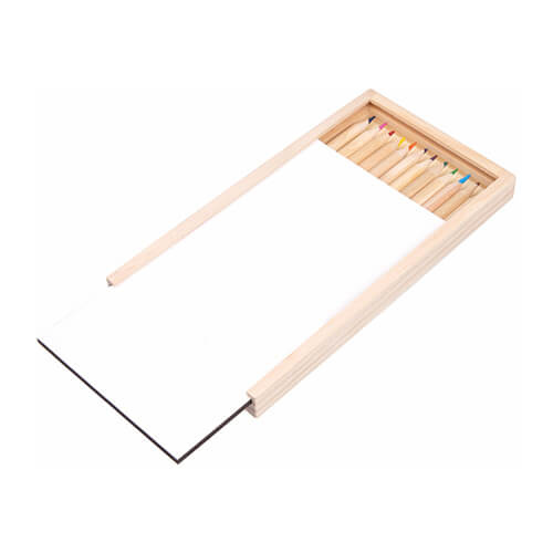 Dřevěná krabička s 12 pastelkami pro sublimaci