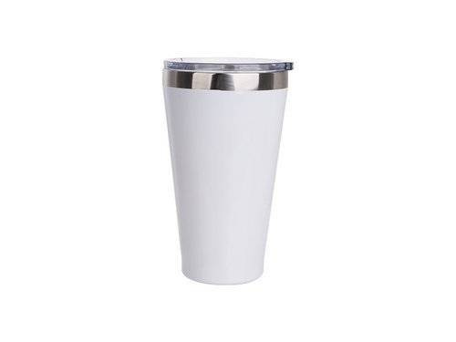 Hrnek z nerezové oceli /tumbler/ 450 ml s víčkem pro sublimaci - bílý