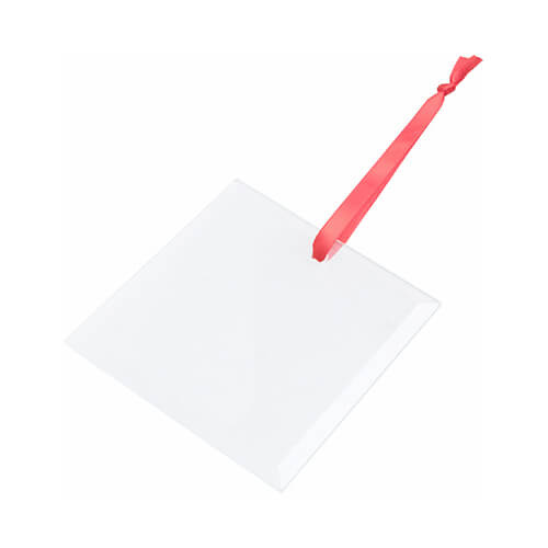 Skleněná visačka na vánoční stromek pro sublimaci - čtvercová