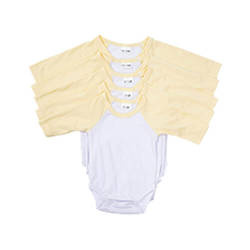 Dětské body s dlouhým rukávem pro sublimaci - žluté rukávy