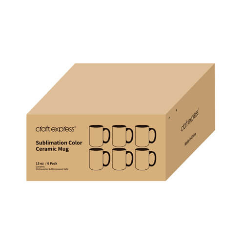 Sada 6 hrnků Funny 330 ml pro sublimaci - červený