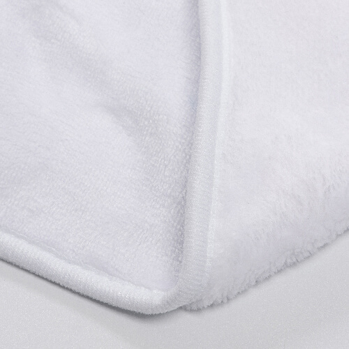 Deka Minky s kapucí 150 x 130 cm pro sublimaci - bílá