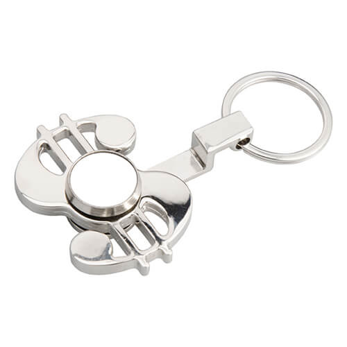 Kovová klíčenka - spinner pro sublimaci - Dollar