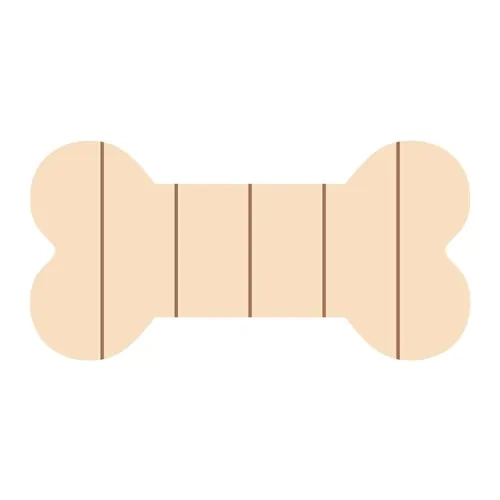 Překližkový fotorámeček ve tvaru kosti, pruhovaný, 25,4 x 12,7 cm