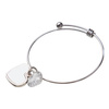 Náramek s kuličkou, křišťálovým srdcem a přívěskem srdce pro sublimaci