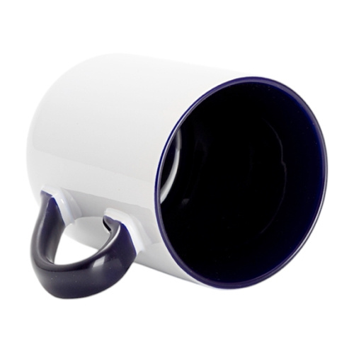 Sublimační hrnek 325 ml - s tmavě modrým vnitřkem a uchem