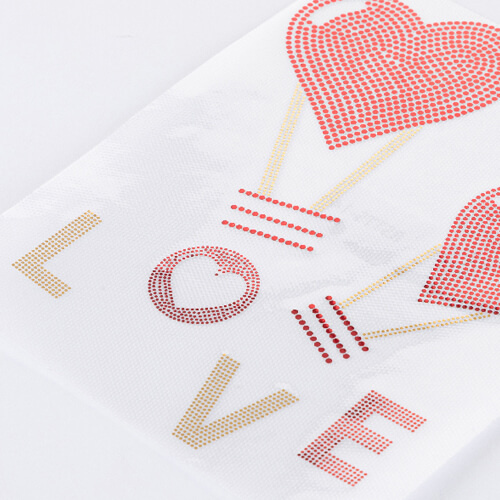 Velký zirkonový plech pro termotransfer - love