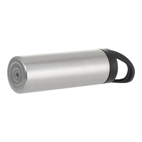 Láhev na nápoje - 600 ml s víčkem a sublimačním držadlem - stříbrná