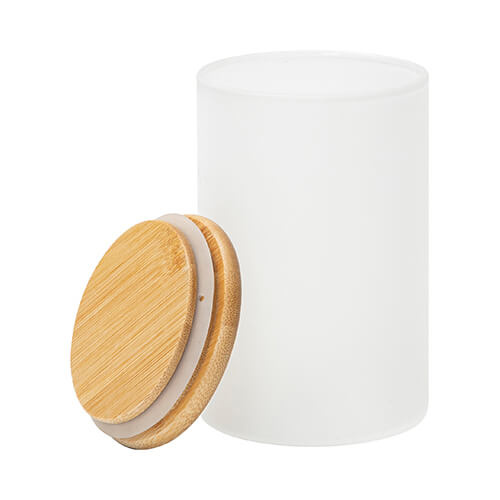 600 ml skleněná nádoba s bambusovým víkem pro sublimaci