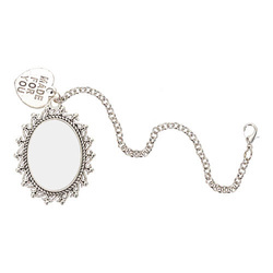 Oválná brož s přívěskem ve tvaru srdce pro sublimaci