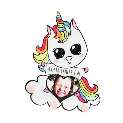 MDF závěs pro sublimaci - Jednorožec - růžové kruhy