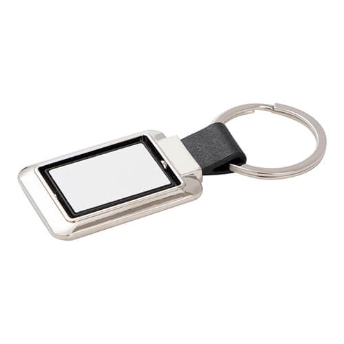 Otočný kroužek na klíče pro sublimaci - obdélník na černém pásku