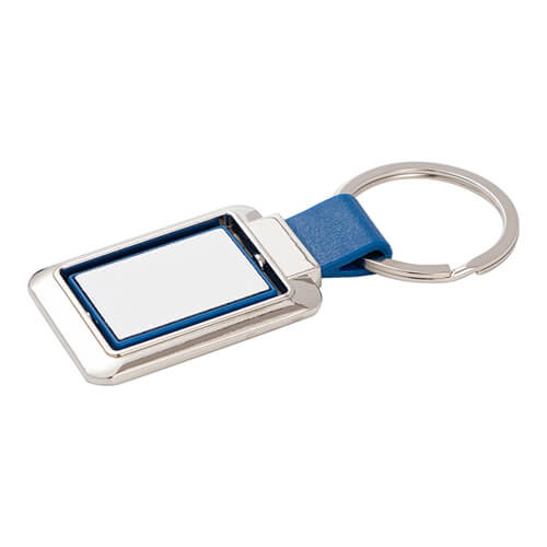 Otočný kroužek na klíče pro sublimaci - obdélník na modrém pruhu