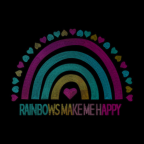 Velký zirkonový plech pro termotransfer - duha