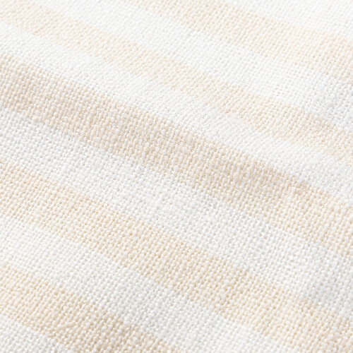 Lněná kuchyňská zástěra pro sublimaci - krémová se žlutými pruhy