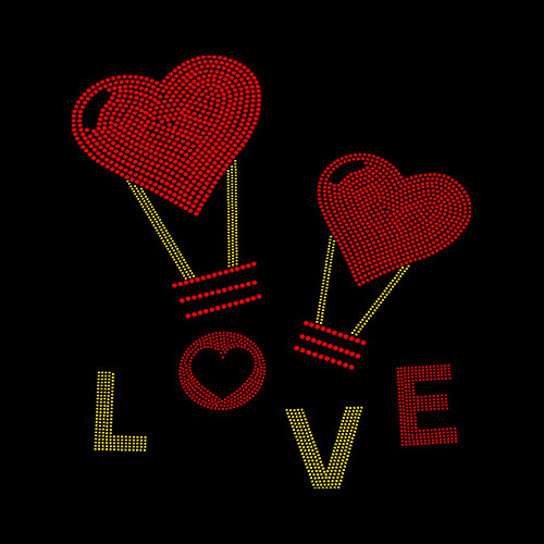 Velký zirkonový plech pro termotransfer - love