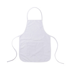 Bílá zástěra s dětskou kapsou pro sublimaci