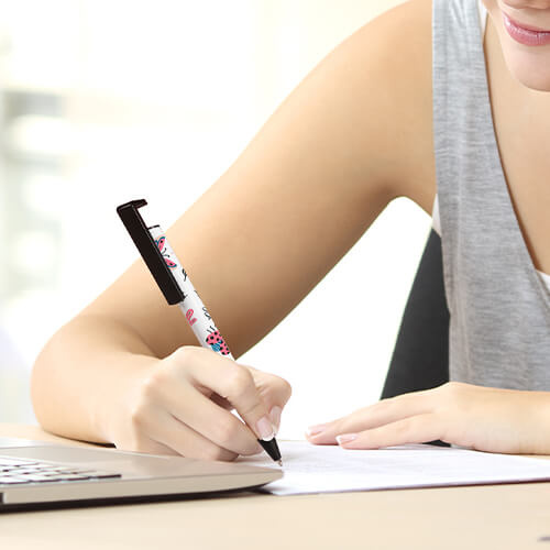 Pero s držákem na smartphone pro sublimaci - bílé tělo