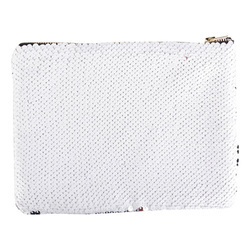 Kosmetická taška 20,5 x 16 cm s bílými flitry pro sublimaci